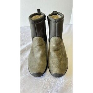 Merrell Jungle Mid Zip Polar Waterproof Ice+ Leather Snow Boots Mens Olive Sz 14